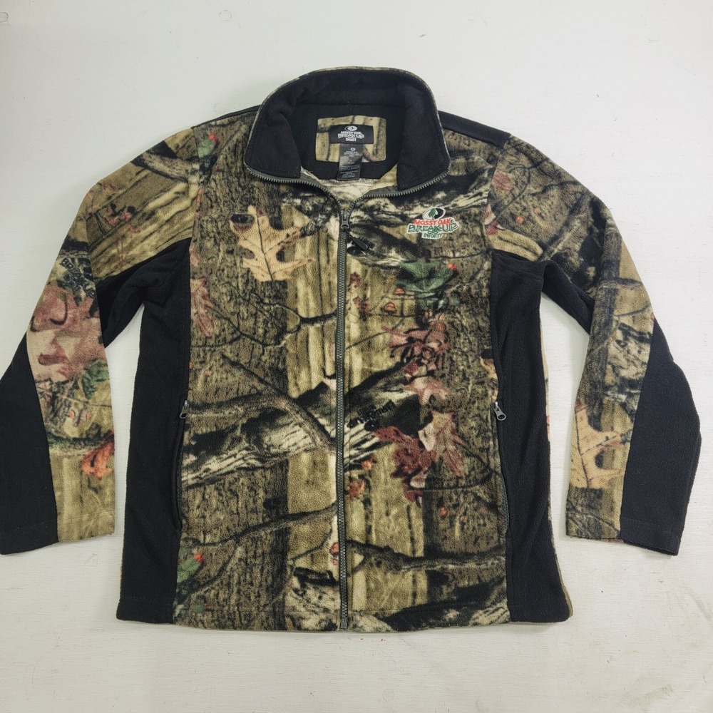 Mossy Oak Break-Up Infinity Camo Fleece Zip Jacket Men's Sz M 38-40 Hunting EUC